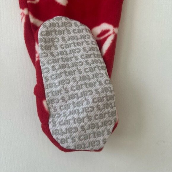 Carter’s 1 Piece Christmas Bow Fleece Footie Pajamas Size 3T - Picture 10 of 11